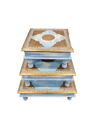 Aaradhya Azure Chowki Set of 3
