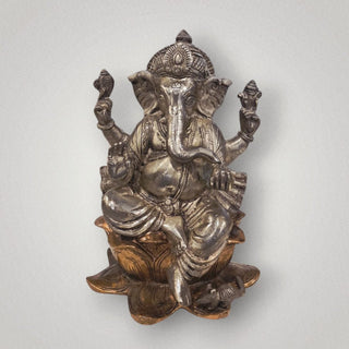 Antique Silver Ganesh on lotus