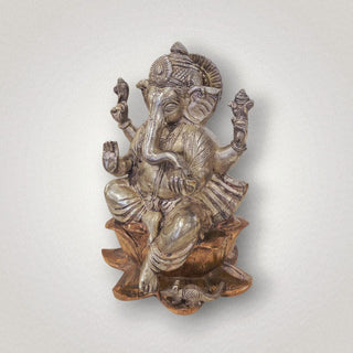 Antique Silver Ganesh on lotus