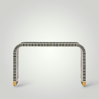 B&W Curved mother of pearl console