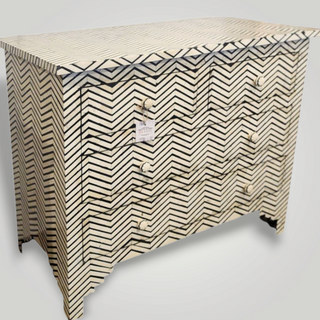 Black bone inlay chest of drawers