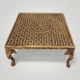 Brass Chowki with Elephant head.