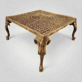 Brass Chowki with Elephant head.