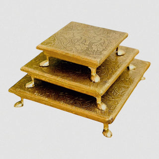 Brass Fitted chowki Set