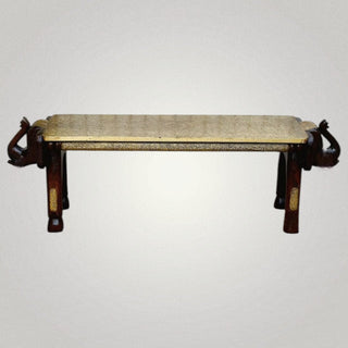 Brass Fitted double Elephant table