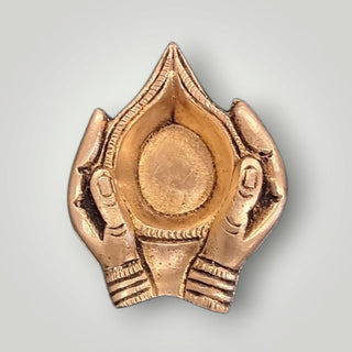 Brass Lady hand diya