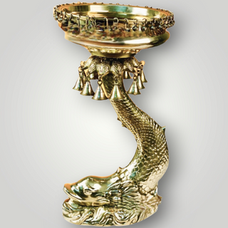Brass Urli with fish stand