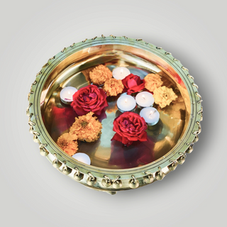 Brass Urli with fish stand