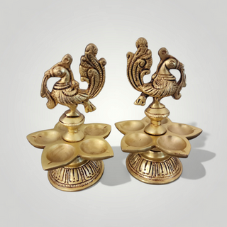 Ethnic Indian 5-Diya Lamp