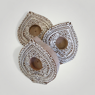 Leaf Carved Tealight Holder