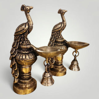 Peacock with Diya