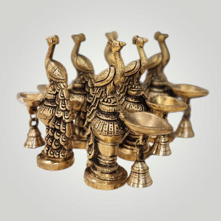 Peacock with Diya