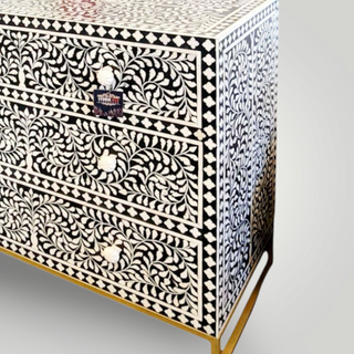 Rani Black bone inlay chest of drawers