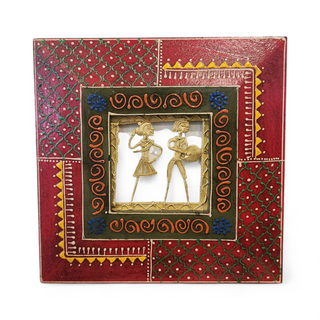 Red & Blue Indian Folk Art (Medium)
