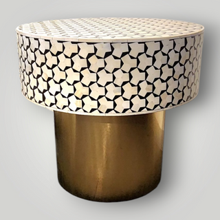 Bone inlay round side table