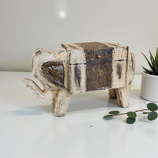 Rustic Elephant Accent Box