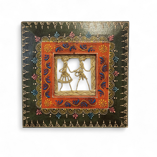 Warli Leaf Green Frame  (Medium)