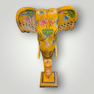 Wooden Yellow elephant trunk on stand